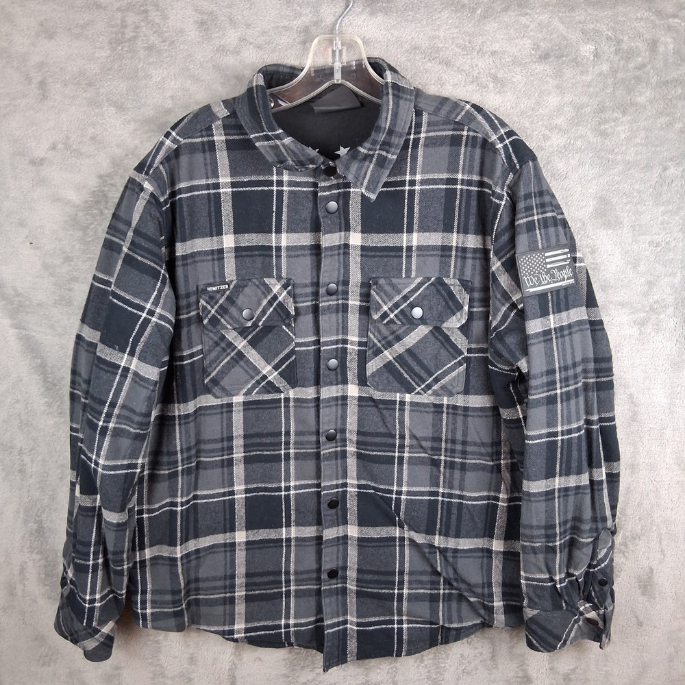 Howitzer Reversible Shirt Jacket Mens L Grey Black Plaid We The People